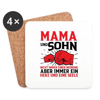 Mama Und Sohn - Untersetzer (4er-Set) - Weiß - Vorne