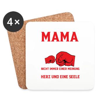 Mama Und Sohn - Untersetzer (4er-Set) - Weiß - Vorne
