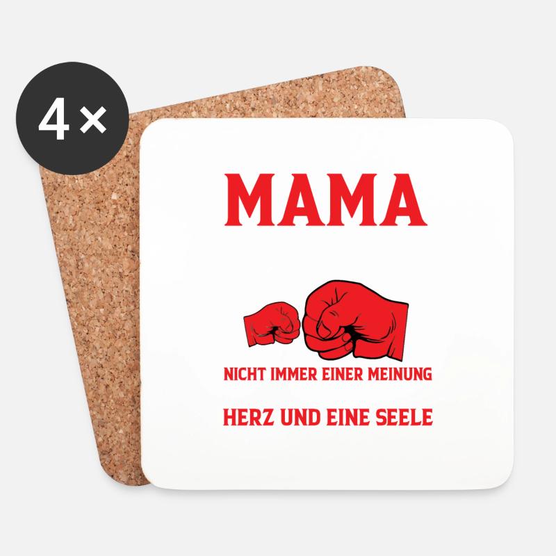 Mama Und Sohn - Untersetzer (4er-Set) - Weiß