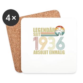 Legendär Seit 1936 Absolut Einmalig - Untersetzer (4er-Set) - Weiß - Vorne
