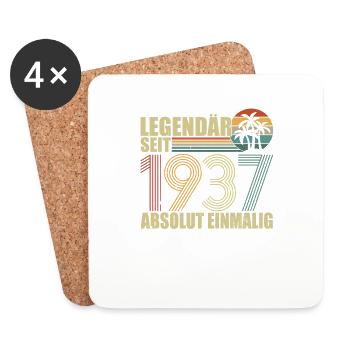 Legendär Seit 1937 Absolut Einmalig - Untersetzer (4er-Set) - Weiß - Vorne
