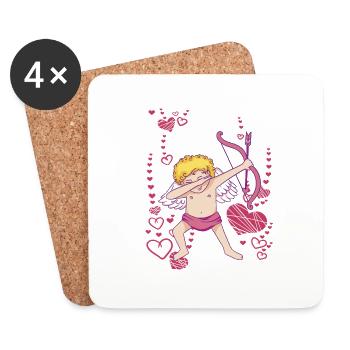 Engel Amor dabbing Liebe Herz Valentinstaggeschenk - Untersetzer (4er-Set) - Weiß - Vorne