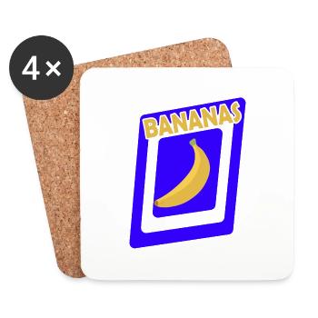 Bananes - Dessous de verre (lot de 4) - blanc - Devant