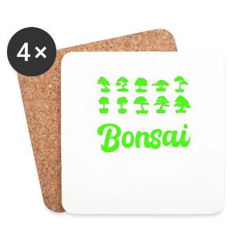 Bonsai Tree Gift Japan Bonsai Garden - Coasters (set of 4) - white - Front