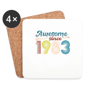 Vintage 1983 Retro Bitrthday Limited Edition. - Dessous de verre (lot de 4) - blanc - Devant