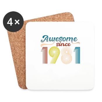 Vintage 1981 Retro Bitrthday Limited Edition. - Untersetzer (4er-Set) - Weiß - Vorne