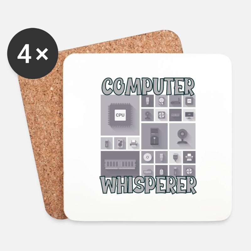 Computer Whisperer IT Tech Support Nerds Geeky - Untersetzer (4er-Set) - Weiß