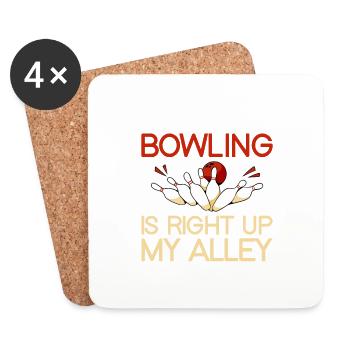 Bowling Is Right Up My Alley 2 - Coasters (set of 4) - white - Front