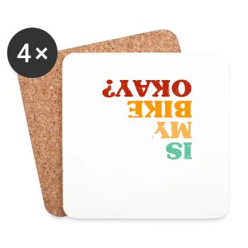 Est-ce que mon vélo va bien? -Cyclisme - Dessous de verre (lot de 4) - blanc - Devant