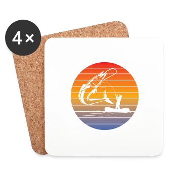 Fishing Hooks Fishing Fishing Fishing Fishing - Coasters (set of 4) - white - Front