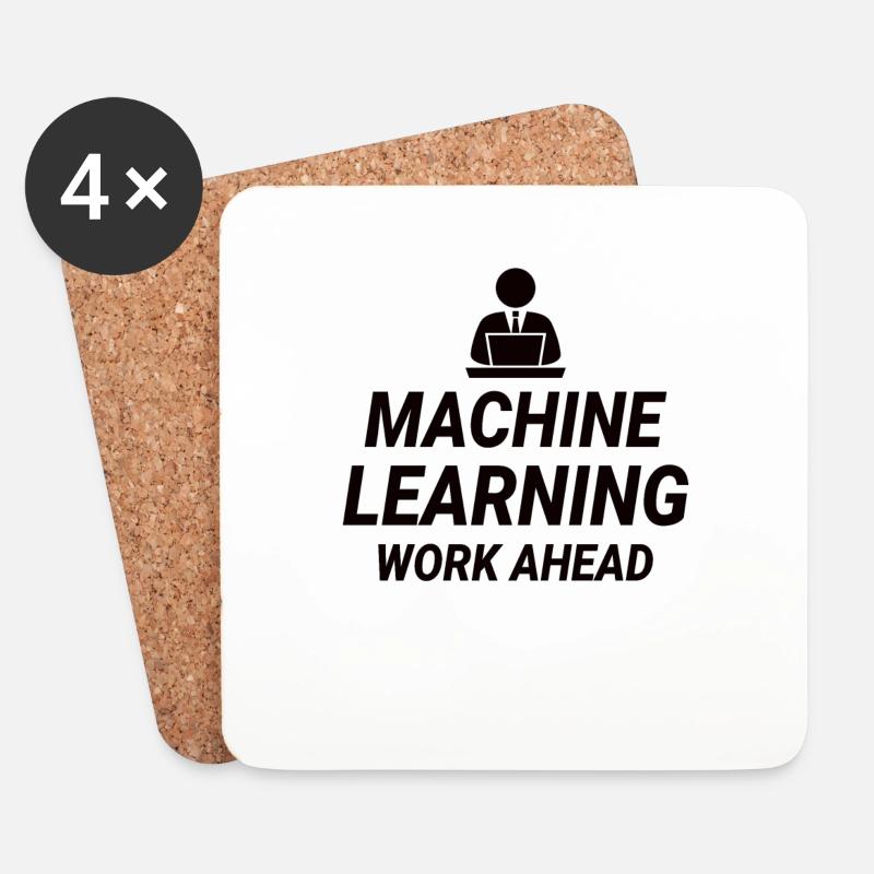 Deep Learning Machine Learning AI KI - Untersetzer (4er-Set) - Weiß