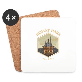 Wernigerode Souvenir | Heimat Harz - Untersetzer (4er-Set) - Weiß - Vorne