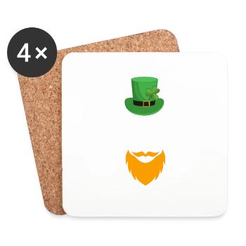 St Patricks Day Cooler Leprechaun Geschenk - Untersetzer (4er-Set) - Weiß - Vorne
