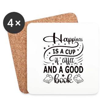 Read books Bookworm - Coasters (set of 4) - white - Front