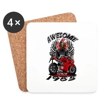 Génial depuis 1965, anniversaire du motard - Dessous de verre (lot de 4) - blanc - Devant