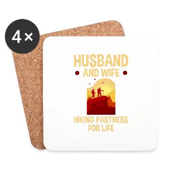 Husband And Wife Hiking Partners For Life 4 - Coasters (set of 4) - white - Front