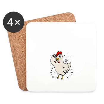 I Had A Hen, She Was A Mathemachicken 4 - Untersetzer (4er-Set) - Weiß - Vorne