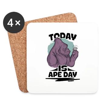 Today Is Ape Day - Coasters (set of 4) - white - Front
