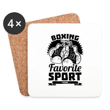 Boxing Is My Favorite Sport - Untersetzer (4er-Set) - Weiß - Vorne