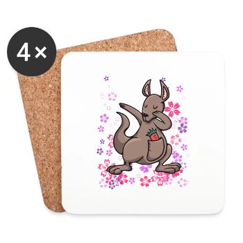 Känguru Australien Beuteltier Mädchen - Untersetzer (4er-Set) - Weiß - Vorne