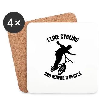 Vélo Vélo Tour à vélo Vélo VTT - Dessous de verre (lot de 4) - blanc - Devant