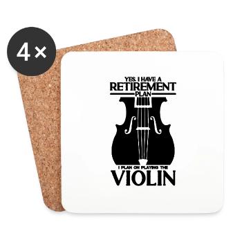 Yes I Have A Retirement Plan Music Note Violinist - Untersetzer (4er-Set) - Weiß - Vorne