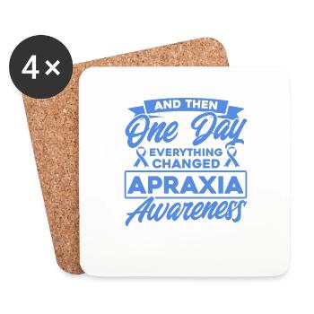 Apraxia Support Apraxia Fighter Apraxie Bewu - Dessous de verre (lot de 4) - blanc - Devant