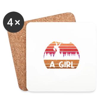 I climb like a girl and try - Coasters (set of 4) - white - Front