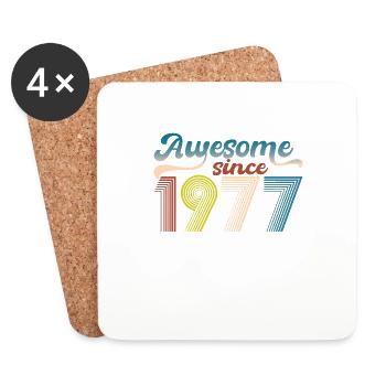 Vintage 1977 Retro Bitrthday Edition Limitée - Dessous de verre (lot de 4) - blanc - Devant