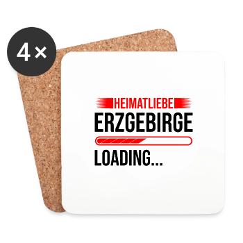 Heimatliebe Erzgebirge Ladebalken - Untersetzer (4er-Set) - Weiß - Vorne
