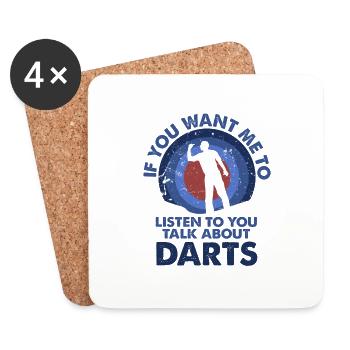 Je veux écouter parler fléchettes - Dessous de verre (lot de 4) - blanc - Devant