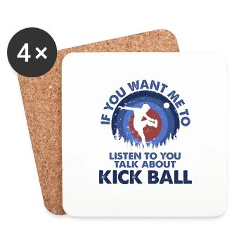 Je veux écouter Talk Kickball - Dessous de verre (lot de 4) - blanc - Devant