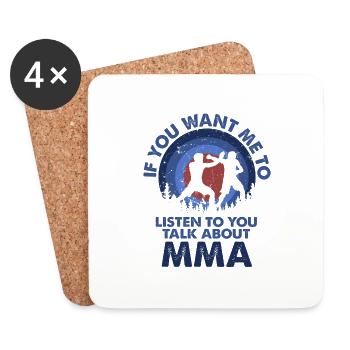 Ich Möchte, Dass Ich Zuhöre, Talk MMA - Untersetzer (4er-Set) - Weiß - Vorne