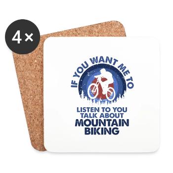 Je veux écouter Talk Mountain Biking - Dessous de verre (lot de 4) - blanc - Devant