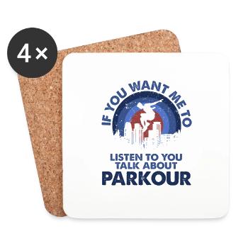 Je veux écouter parler parkour - Dessous de verre (lot de 4) - blanc - Devant