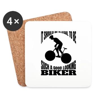 Bike Tour Mountain Bike Bike Cycling Cycling - Coasters (set of 4) - white - Front