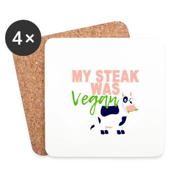 My Steak Was Vegan 4 - Untersetzer (4er-Set) - Weiß - Vorne