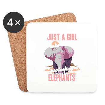 Just A Girl Who Love Protecting Elephants Animal - Coasters (set of 4) - white - Front