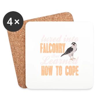 Lured Into Falconry But Learned How To Cope Animal - Coasters (set of 4) - white - Front