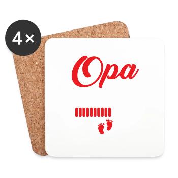 Opa 2024 - Untersetzer (4er-Set) - Weiß - Vorne
