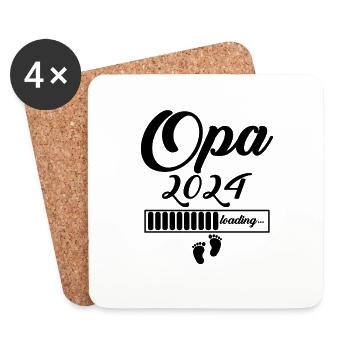 Opa 2024 - Untersetzer (4er-Set) - Weiß - Vorne