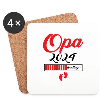 Opa 2024 - Untersetzer (4er-Set) - Weiß - Vorne