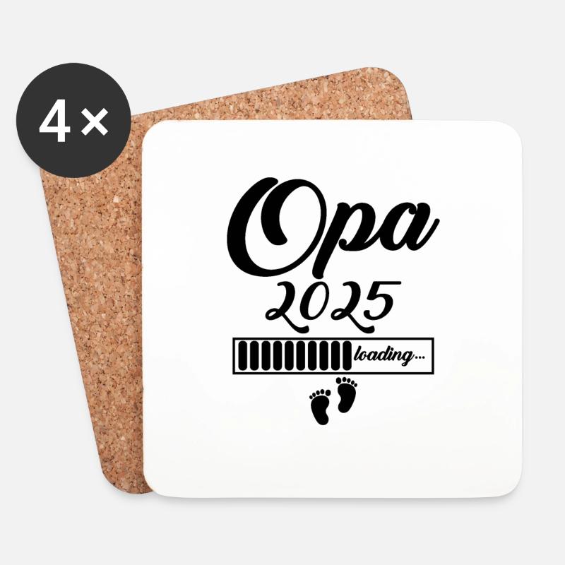 Opa 2025 - Untersetzer (4er-Set) - Weiß
