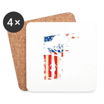 Alligator Hunter American Flag Graphic, Gator - Untersetzer (4er-Set) - Weiß - Vorne