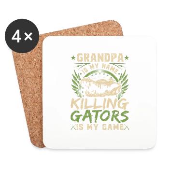 Grandpa Alligator Hunter Grandfather Gator Hunting - Untersetzer (4er-Set) - Weiß - Vorne