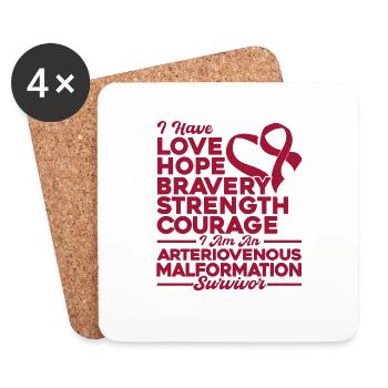 Arteriovenous malformation consciousness Arteriovenö - Coasters (set of 4) - white - Front