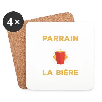 Je Suis Un Parrain Magicien Boire De La Bière - Untersetzer (4er-Set) - Weiß - Vorne