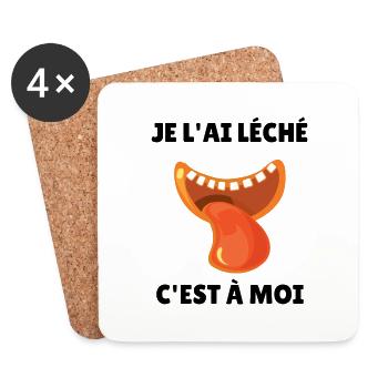 je l'ai léché c'est à moi - Dessous de verre (lot de 4) - blanc - Devant