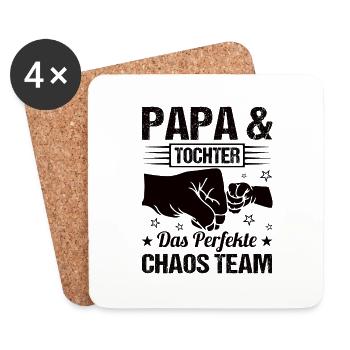 Vater Tochter Partnerlook Kleidung Beziehung Papa - Untersetzer (4er-Set) - Weiß - Vorne