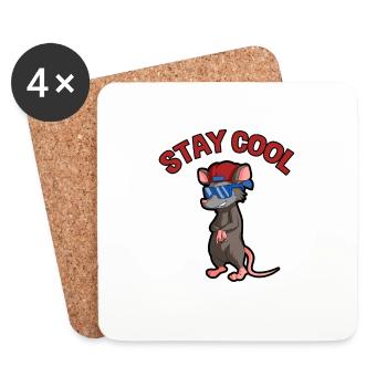 Conception d’opossum pour les fans d’opossum et les fans d’opossum - Dessous de verre (lot de 4) - blanc - Devant